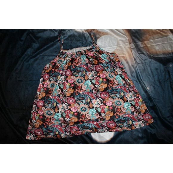 La Mode Paisley Spaghetti Strap Tank Size 2XL - Picture 1 of 5